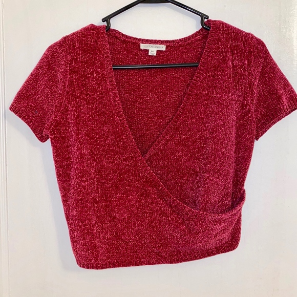 Cotton Candy LA Chenille Crop Sweater Top - Picture 1 of 3